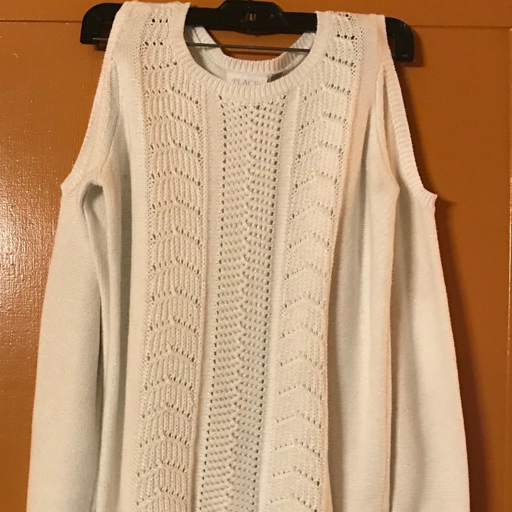 Girls Children’s Place White Sparkle Sweater